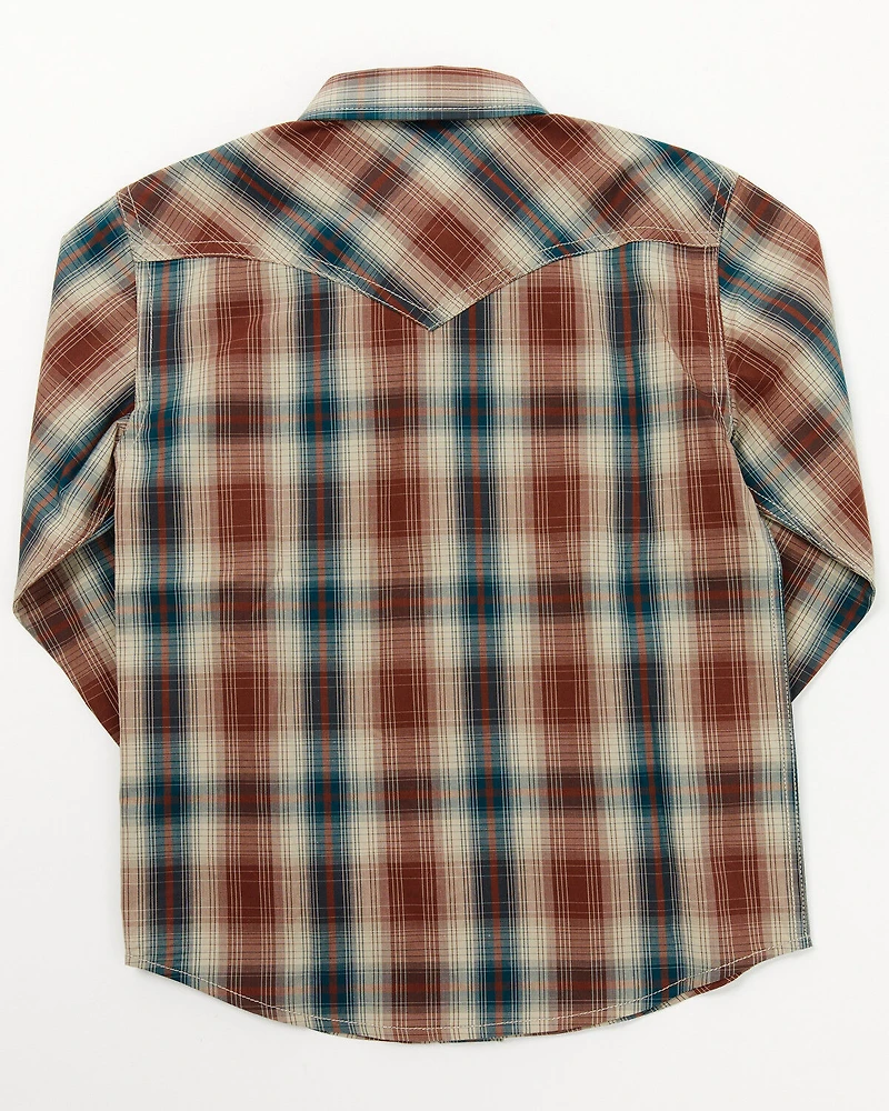 Cody James Toddler Boys' Ricardo Plaid Print Long Sleeve Snap Western Shirt