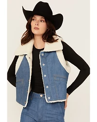 Wrangler Women's Sherpa Lined Denim Vest