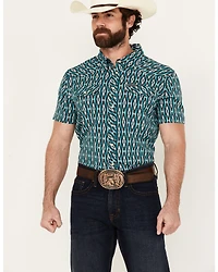 Panhandle Men's Southwestern Print Short Sleeve Snap Western Stretch Shirt