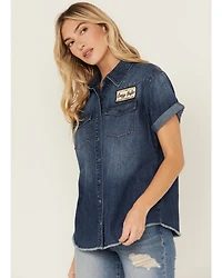 Idyllwind Women's Ellwood Dark Wash Short Sleeve Denim Shirt