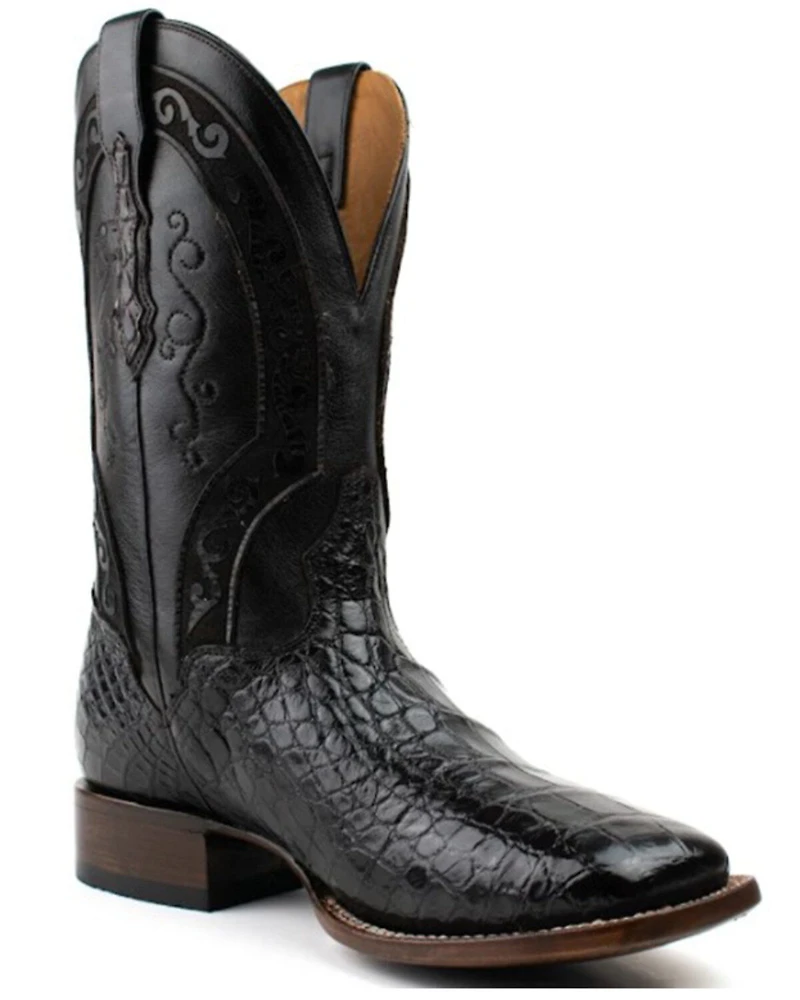 El Dorado Men's American Alligator Exotic Western Boots - Broad Square Toe