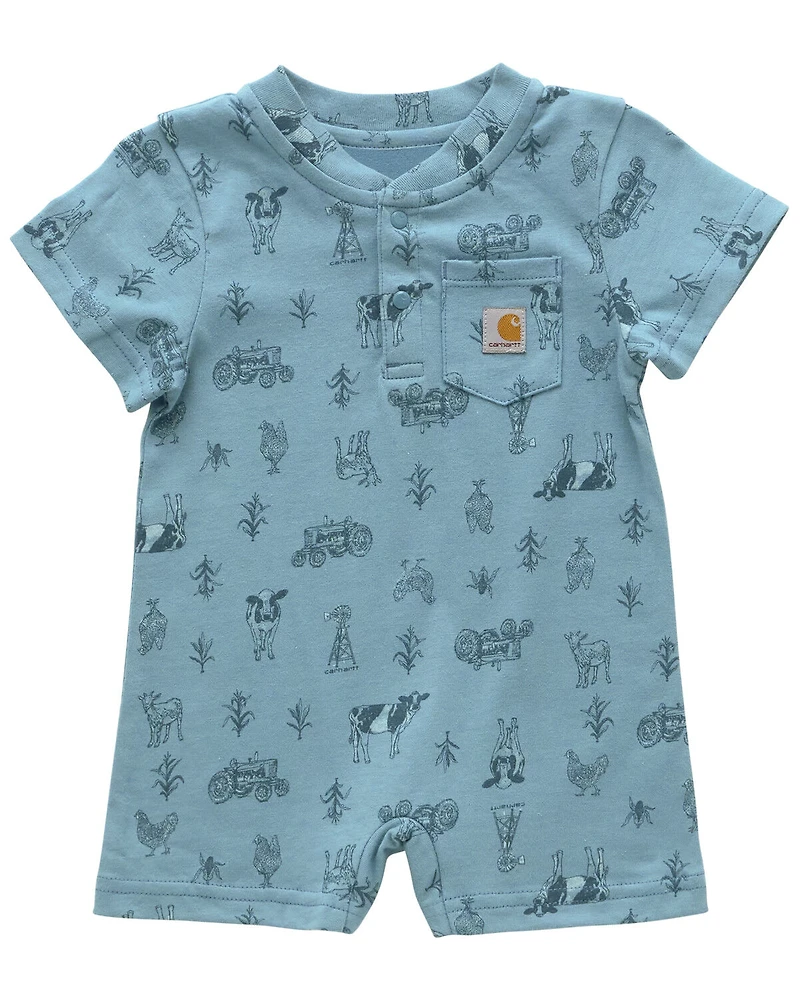 Carhartt Infant Boys' Cow Short Sleeve Snap Onesie