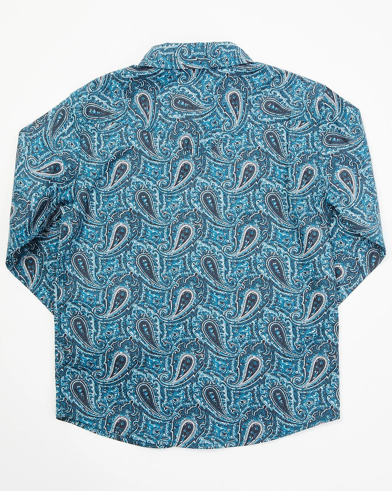 Cody James Toddler Boys' Lasso Paisley Print Long Sleeve Snap Western Shirt