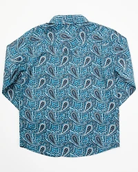 Cody James Toddler Boys' Lasso Paisley Print Long Sleeve Snap Western Shirt