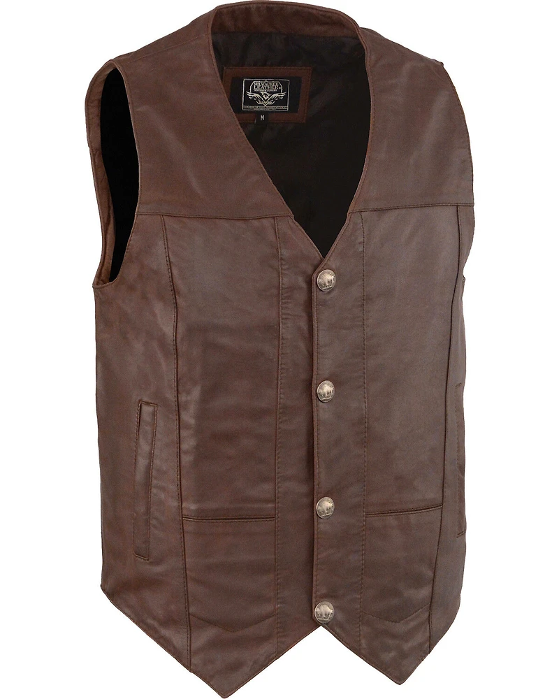 Milwaukee Leather Men's Western Plain Side Vest - Big 5X