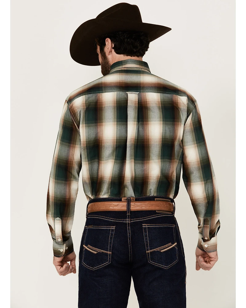 Roper Men's Amarillo Plaid Print Long Sleeve Button-Down Western Shirt