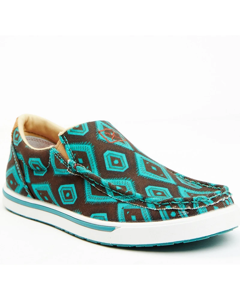 Twisted X Women's Southwestern Pattern Casual Kicks Slip-On Shoes - Moc Toe