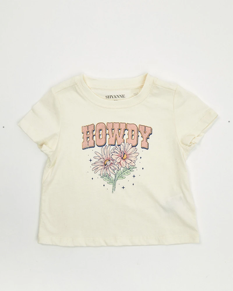 Shyanne Toddler Girls' Howdy Short Sleeve Graphic Tee