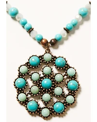 Shyanne Women's Mystic Skies Beaded Medallion Necklace