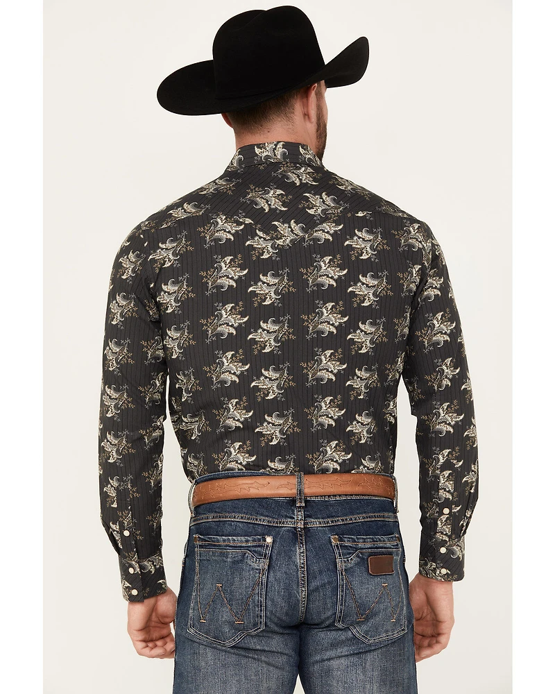 Rock & Roll Denim Men's Vintage 46 Paisley Print Long Sleeve Snap Western Shirt