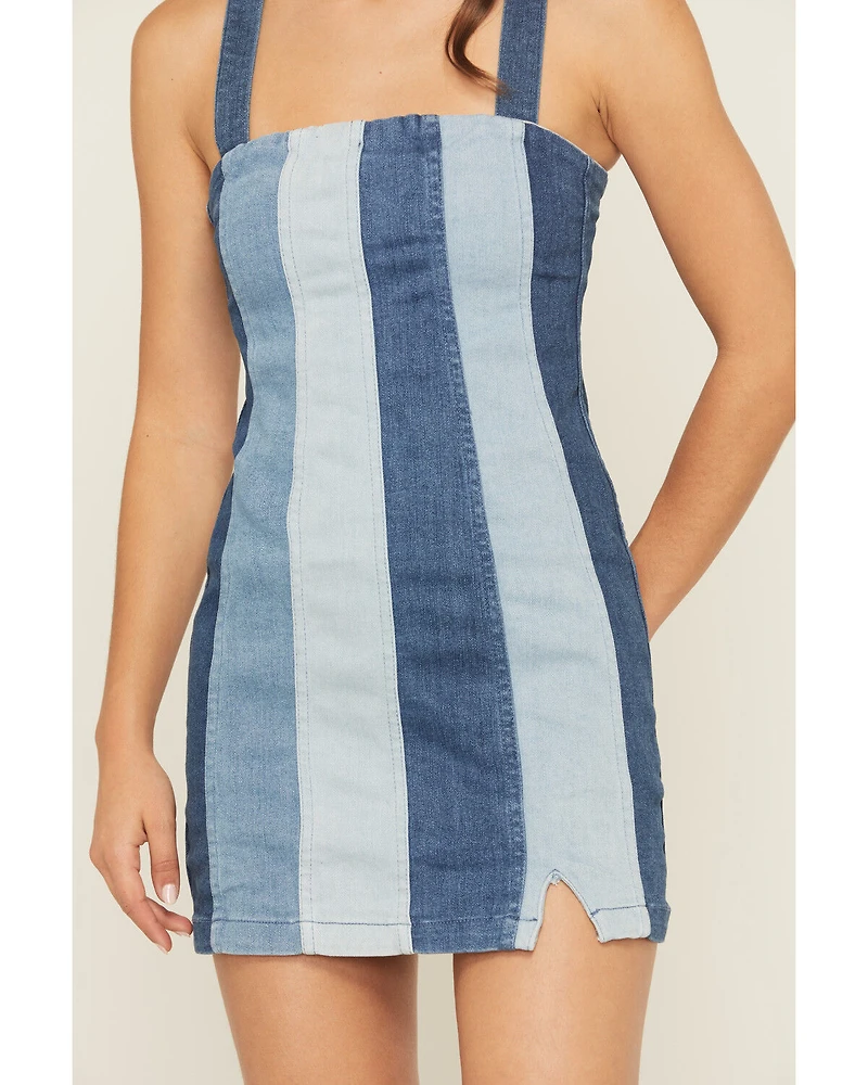 Show Me Your Mumu Women's Coronado Sleeveless Corset Denim Mini Dress
