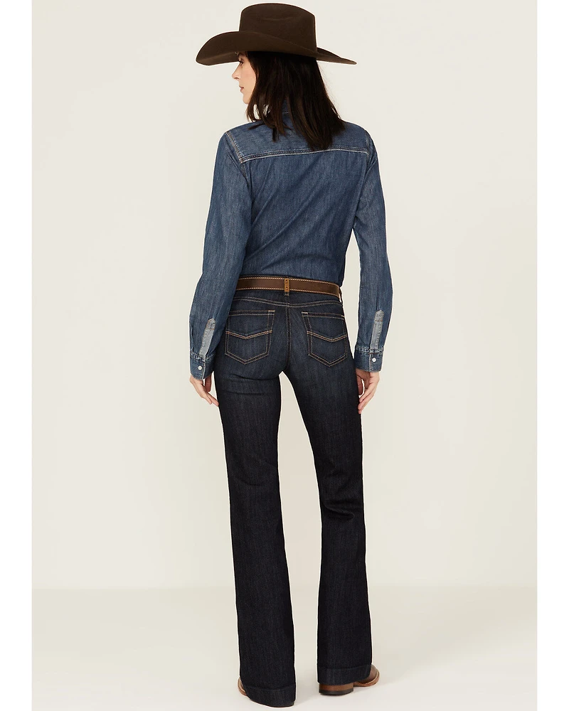 Ariat Women's Dark Wash Ophelia Prefect Rise Trouser Denim Jeans