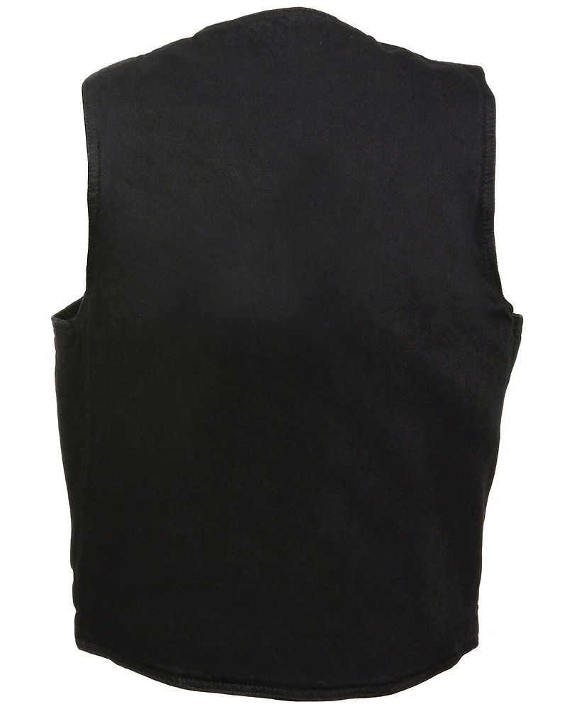 Milwaukee Leather Men's Classic Snap Front Denim Biker Vest