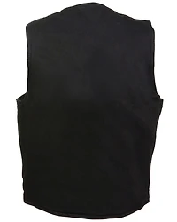 Milwaukee Leather Men's Classic Snap Front Denim Biker Vest