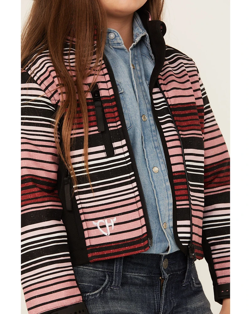 Cowgirl Hardware Girls' Desert Serape Striped Poly Shell Jacket