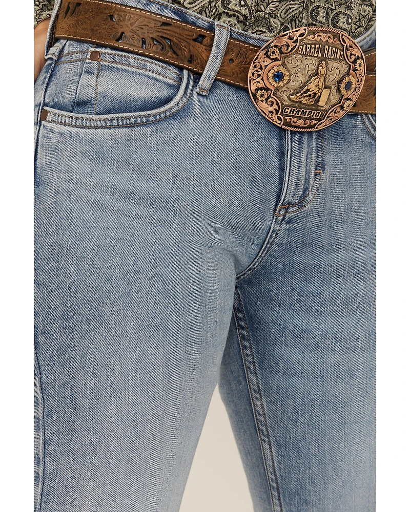 Wrangler Retro Women's Dillon Light Wash Mid Rise Mae Stretch Bootcut Jeans
