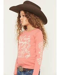 Wrangler Girls' Western Icon Long Sleeve Graphic Tee