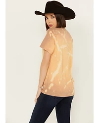 Youth Revolt Women's Bleachwash Studded Cowboy Short Sleeve Graphic Tee