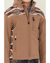 Rodeo Clothing Boys' Southwestern Print Softshell Jacket
