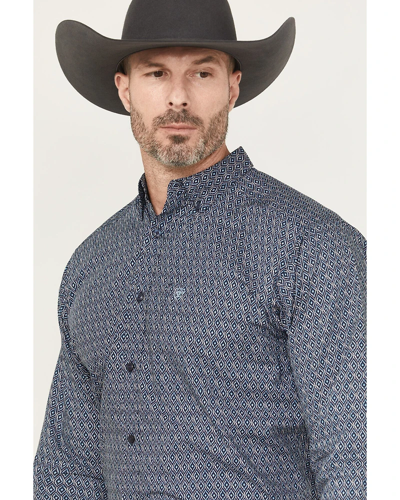 Ariat Men's Colson Geo Print Long Sleeve Button-Down Western Shirt