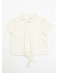 Shyanne Toddler Girls' Aspen Lace Button-Down Tie Front Top