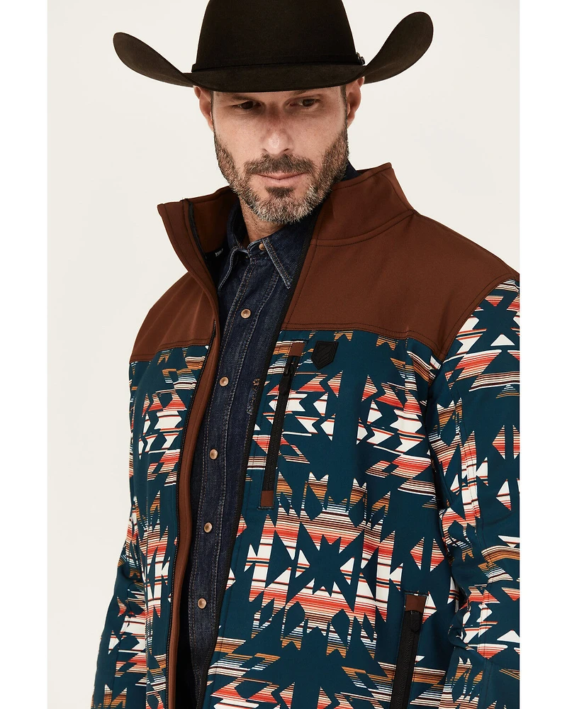 RANK 45® Men's Southwestern Print Color Block Jacket