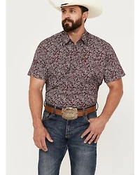 Rodeo Clothing Men's Paisley Print Short Sleeve Snap Western Shirt