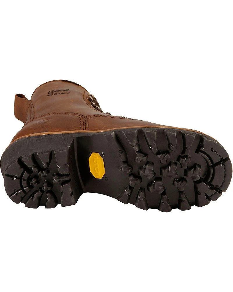 Chippewa Waterproof 8" Logger Boots - Plain Toe
