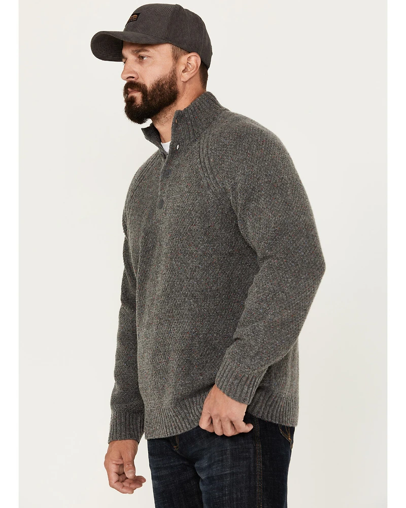 Brothers and Sons Men's Merino Donegal Button Pullover
