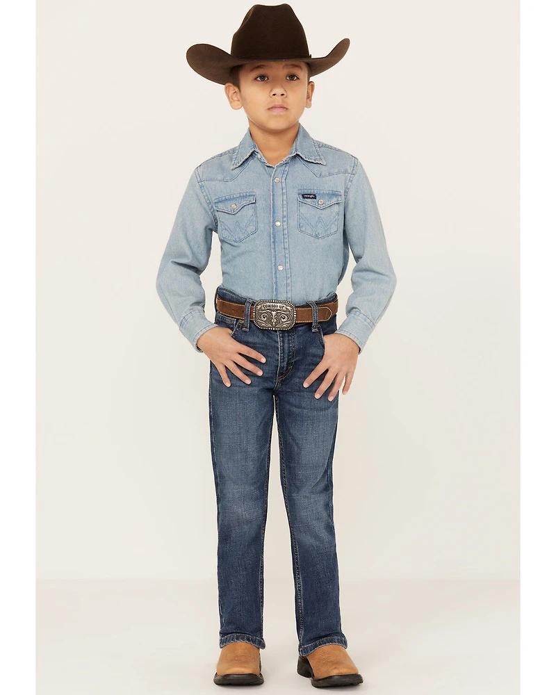 Wrangler Boys' Medium Wash Slim Fit Vintage Bootcut Denim Jeans