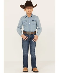 Wrangler Boys' Medium Wash Slim Fit Vintage Bootcut Denim Jeans