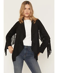 Shyanne Women's Cascade Front Fringe Faux Suede Jacket