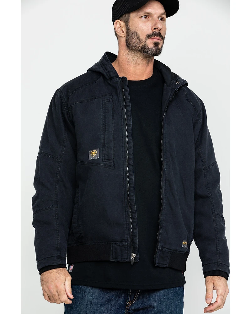 Ariat Men's Black Rebar Washed Dura Canvas Insulated Work Coat - Big & Tall