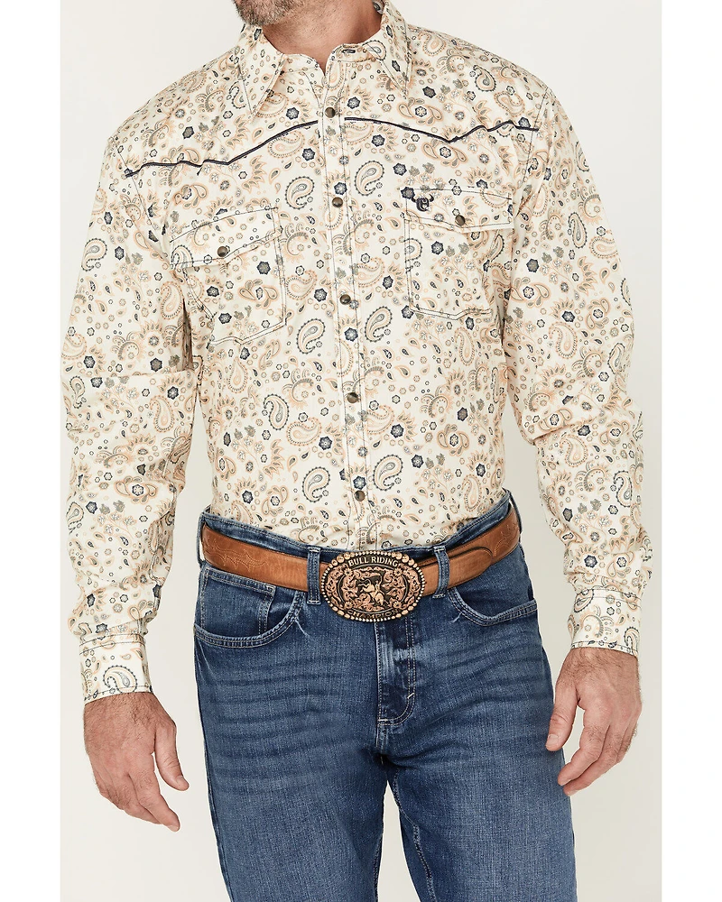 Cowboy Hardware Men's Mosaic Paisley Print Long Sleeve Snap Western Shirt