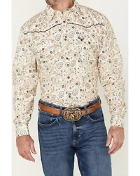 Cowboy Hardware Men's Mosaic Paisley Print Long Sleeve Snap Western Shirt