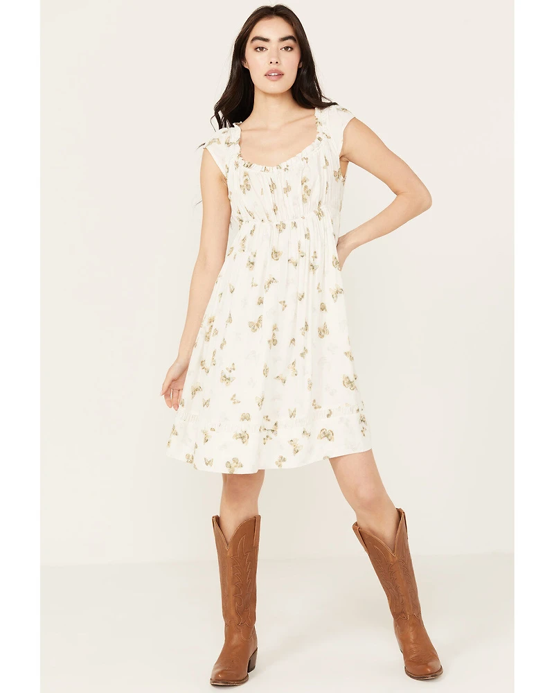 Cleo + Wolf Women's Butterfly Print A-Line Mini Dress