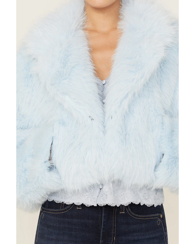 Free People Women's Faux Fur Cropped Jacket