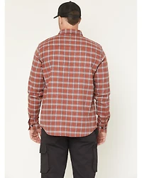 Hawx Men's FR Ponderosa Plaid Print Long Sleeve Button-Down Work Shirt