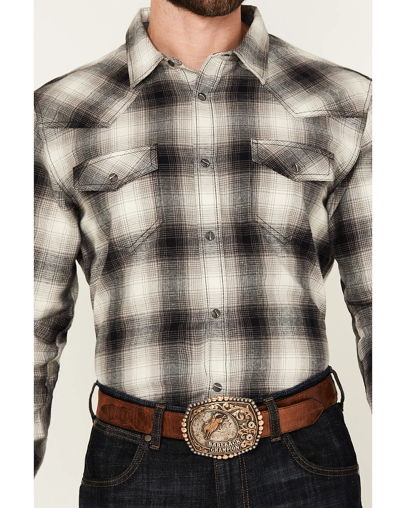 Cody James Men's Concho Plaid Print Long Sleeve Snap Western Shirt - Tall