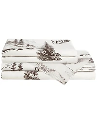 HiEnd Accents 200TC Cotton White Pine 4 Piece Sheet Set