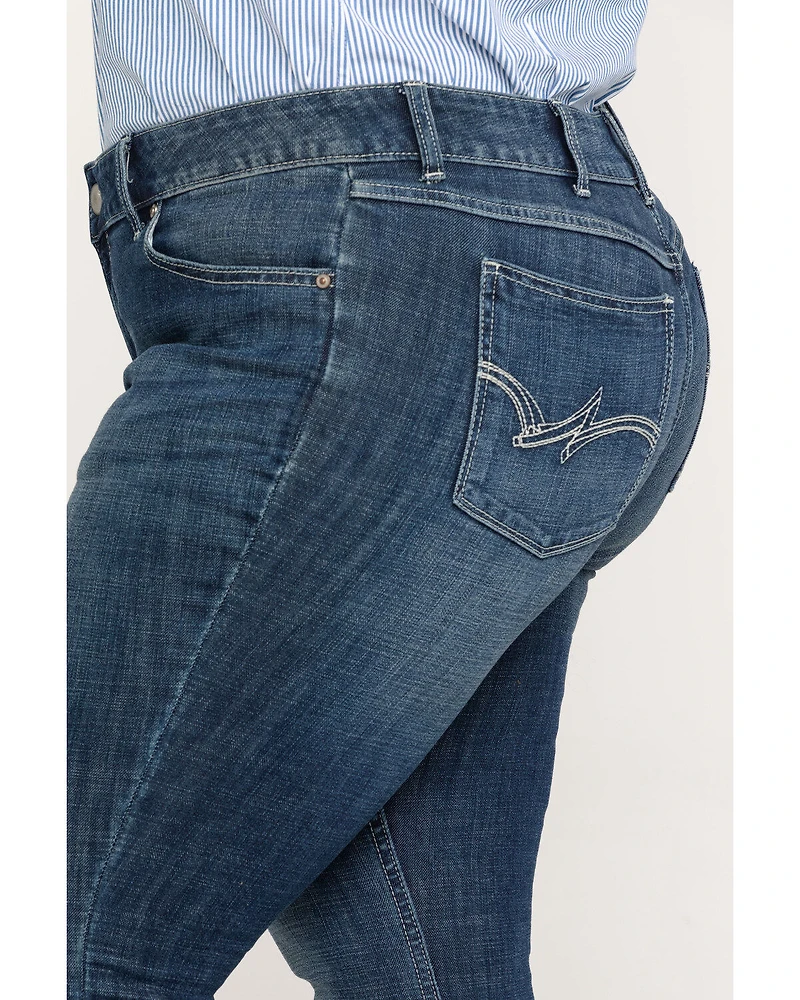 Wrangler Women's Dark Wash Bootcut Jeans - Plus