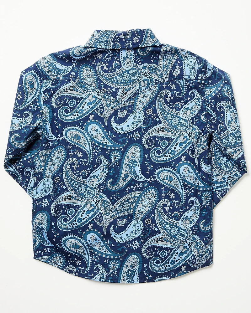 Cody James Toddler Boys' Westward Paisley Print Long Sleeve Snap Western Shirt