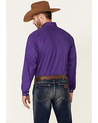 Cinch Men's Solid Purple Button Down Western Shirt - Big & Tall