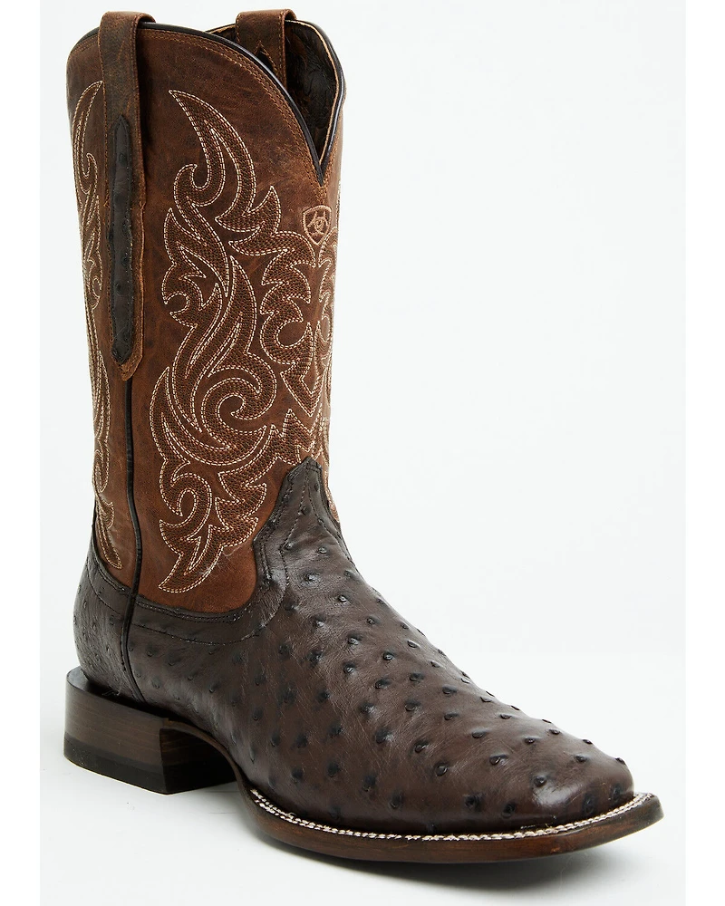 Ariat Men's Classic Cash Exotic Ostrich Western Boots - Broad Square Toe
