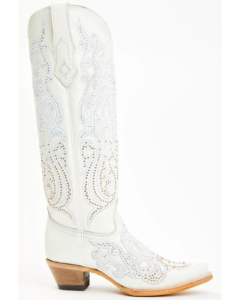 Corral Women's Crystal Embroidered Tall Western Boots - Snip Toe