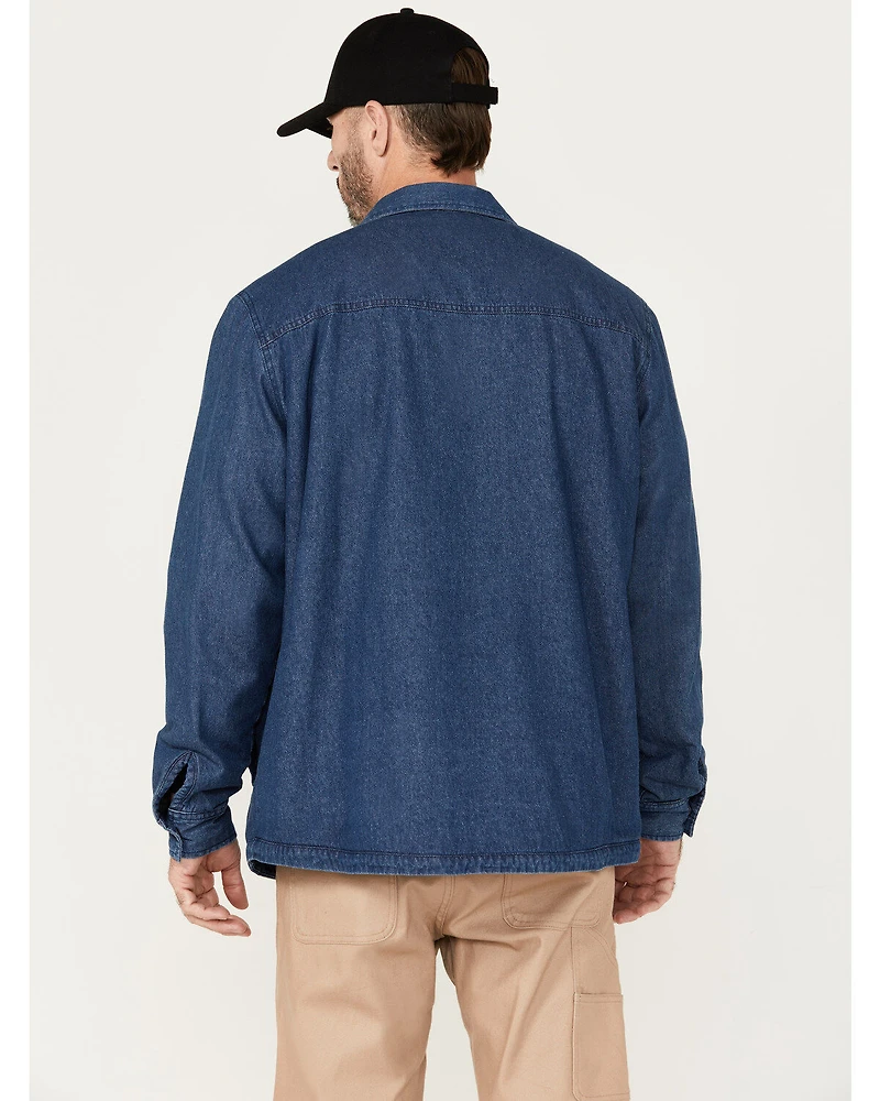 Hawx Men's Dark Wash Denim Lined Work Shirt Jacket
