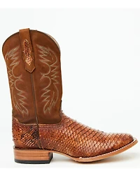Cody James Men's Brandy Exotic Python Western Boots - Broad Square Toe