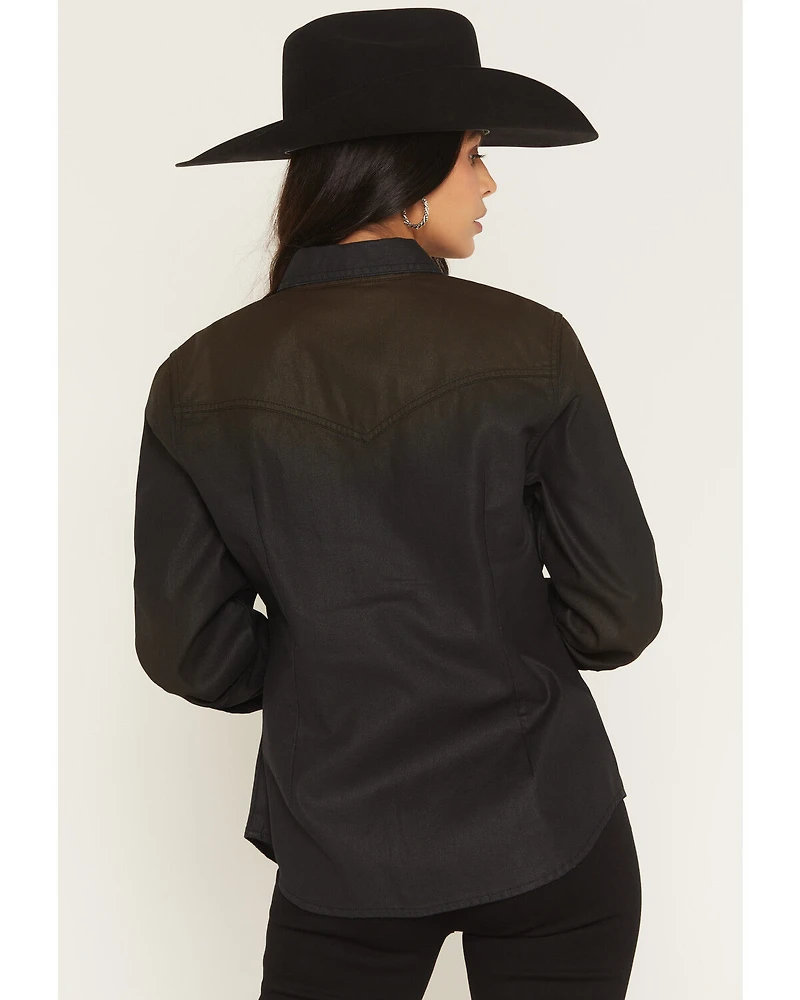 Idyllwind Women's Midnight Cowboy Coated Long Sleeve Snap Western Shirt