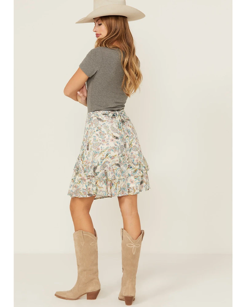 Ash & Violet Women's Floral Smocked Tiered Skirt