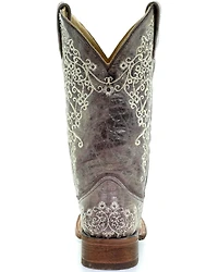 Corral Women's Brown Crater Embroidered Western Boots - Square Toe